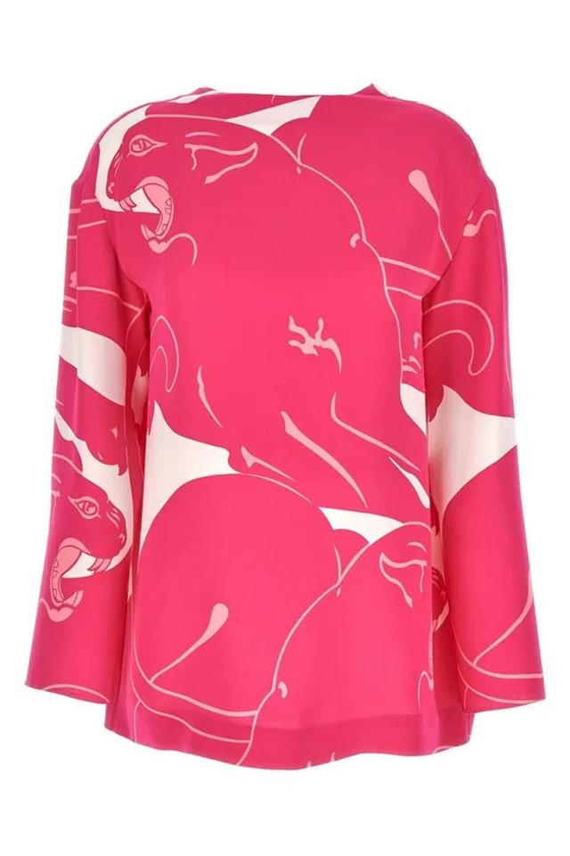 Garavani Women  'panther' Top In Pink Product Image