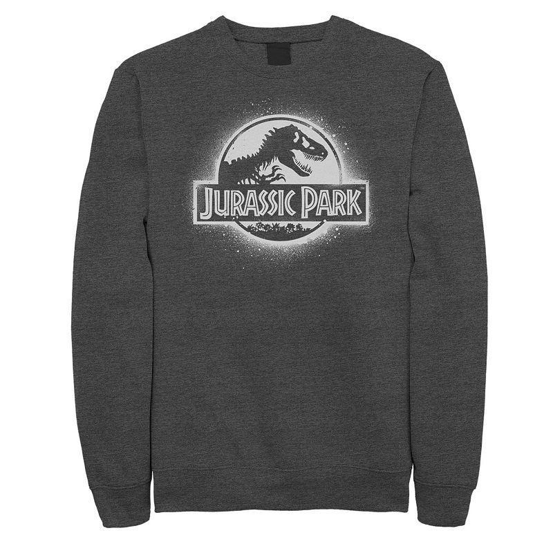 Mens Jurassic Park All White Spray Paint Stencil Movie Logo Sweashirt Product Image