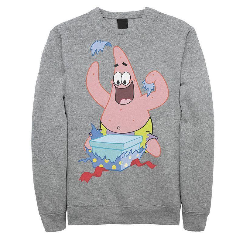 Mens Nickelodeon SpongeBob SquarePants Patrick Star Holiday Sweatshirt Med Grey Product Image