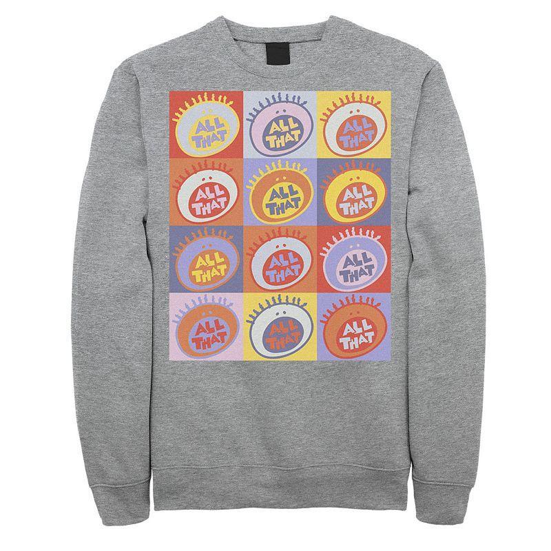 Mens Nickelodeon All That Classic Vintage Logo Panels Graphic Fleece Pullover Product Image