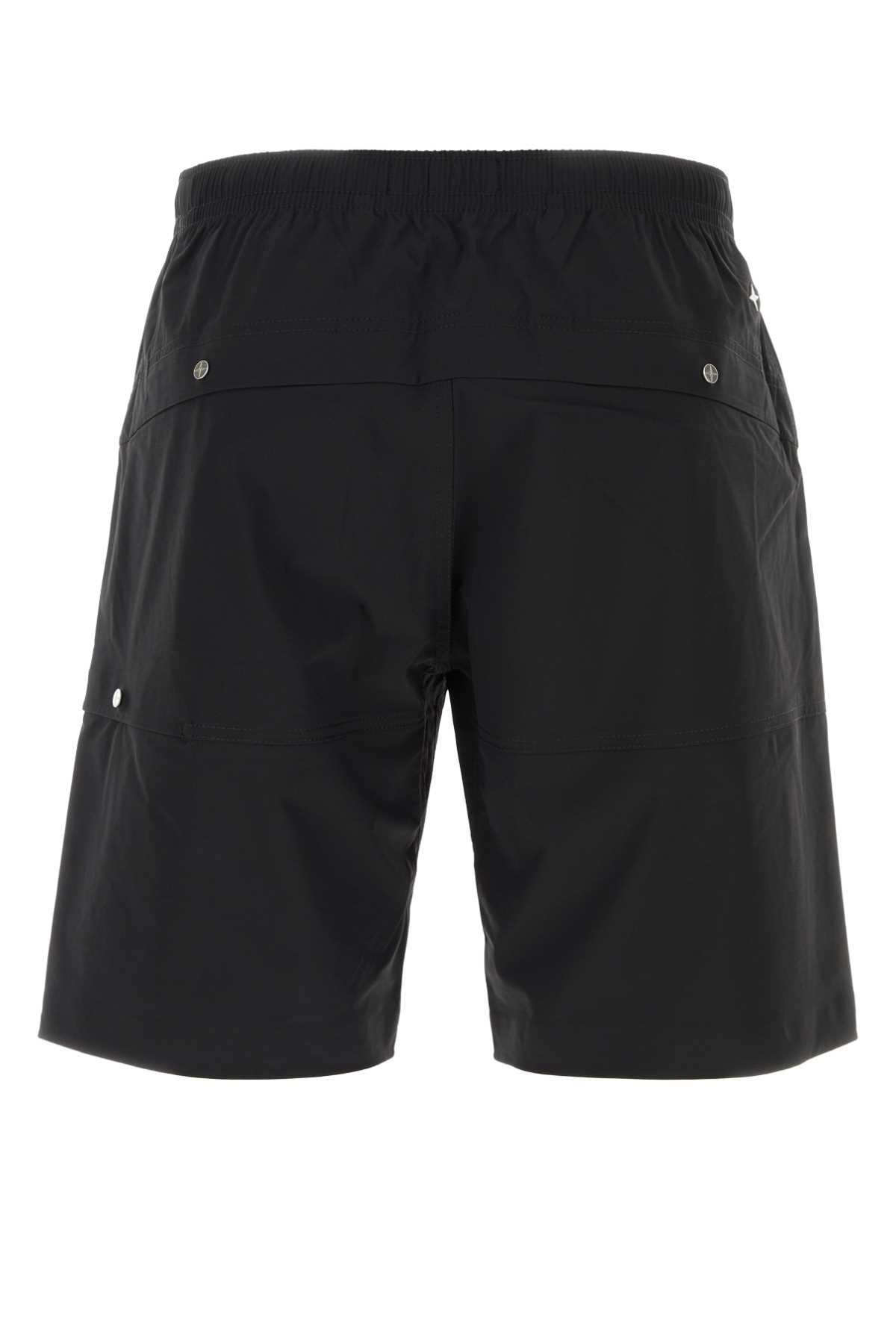 Black Stretch Nylon Bermuda Shorts In Blk Product Image