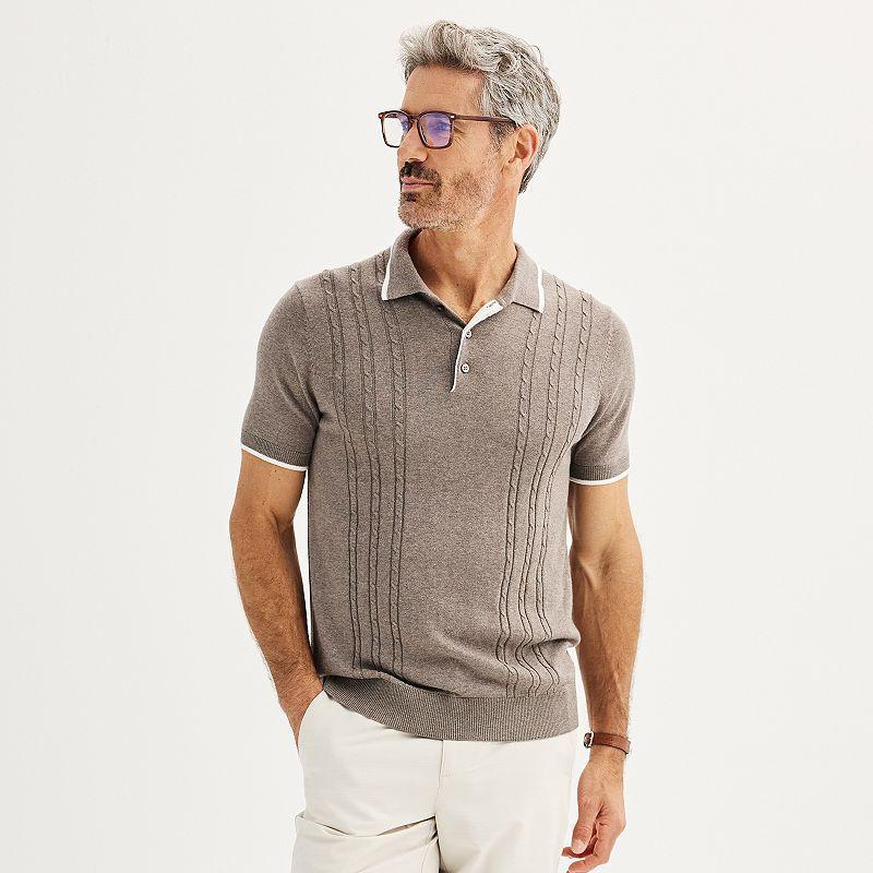 Mens Apt. 9 Cable Knit Polo Product Image