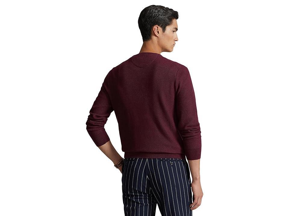 Polo Ralph Lauren Textured Cotton Crew Neck Sweater (Rich Ruby) Men's Clothing Product Image