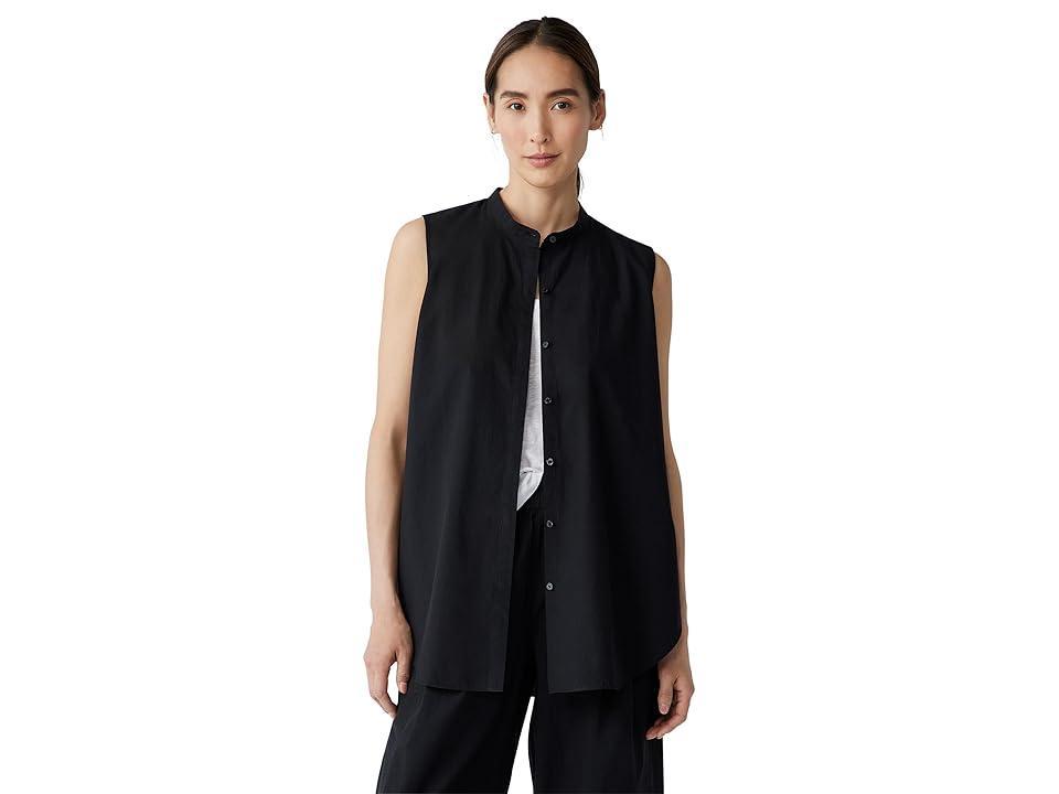 Eileen Fisher Mandarin Collar Shirt Women's Clothing Product Image