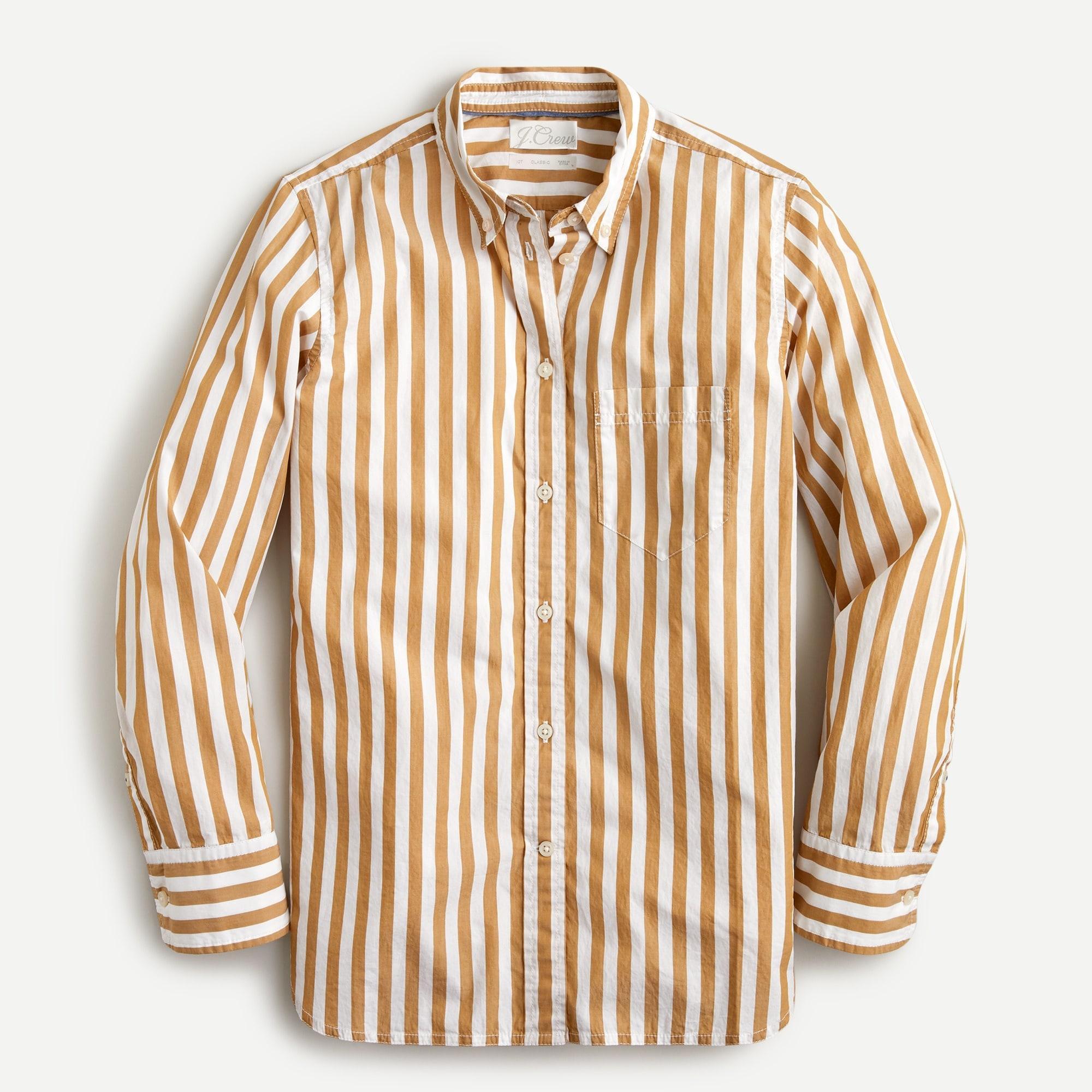 Tall classic-fit washed cotton poplin shirt in stripe Product Image