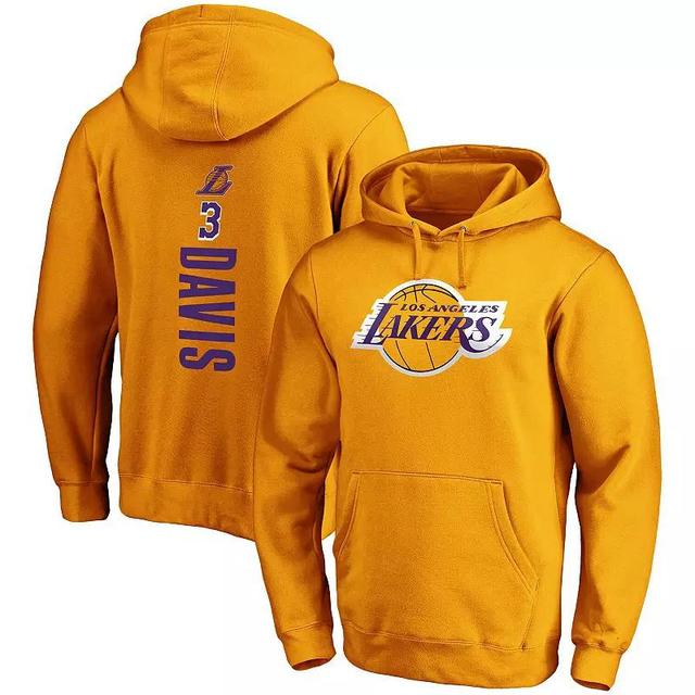 Mens Fanatics Branded Anthony Davis Los Angeles Lakers Playmaker Name & Number Fitted Pullover Hoodie Product Image