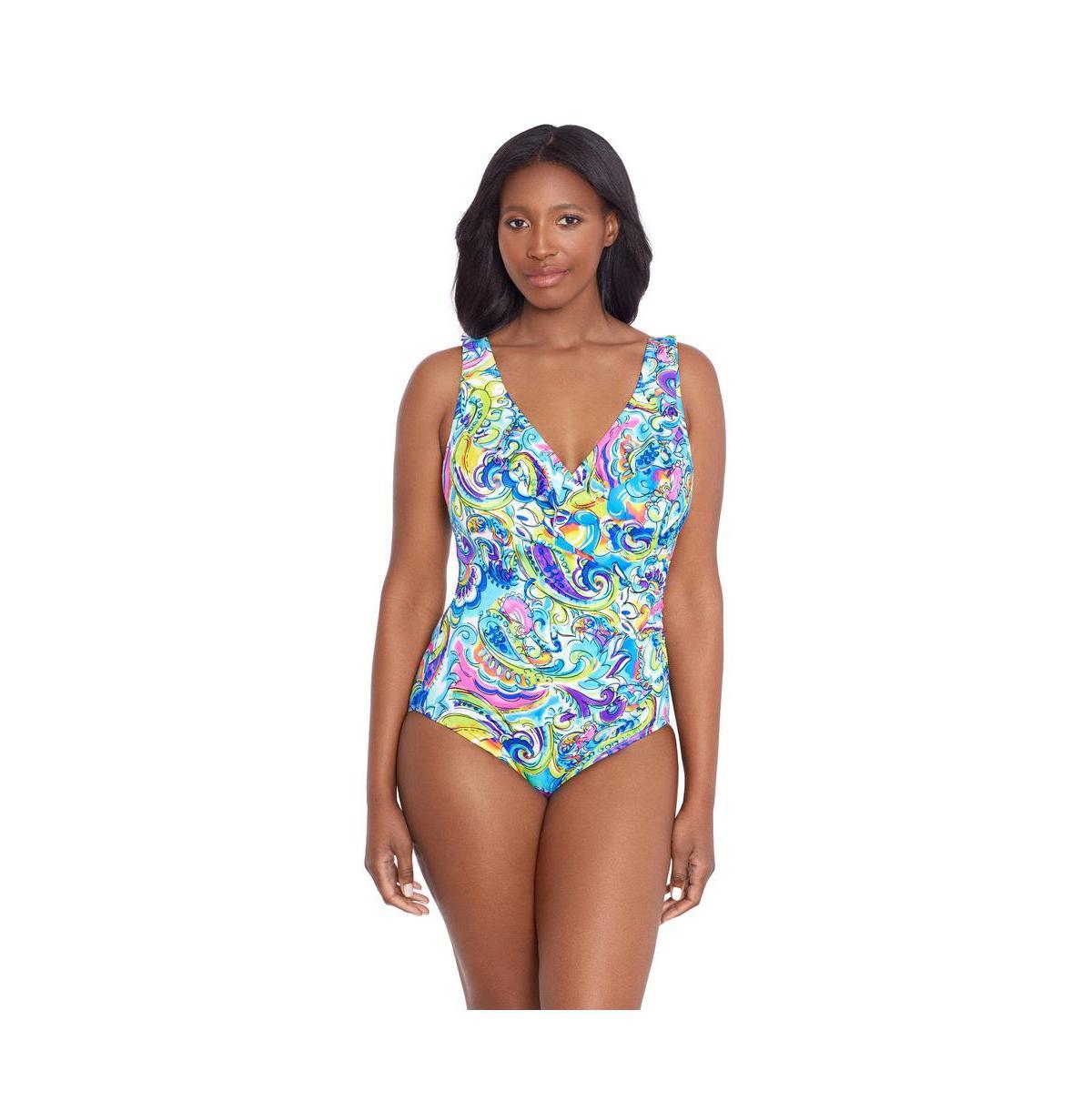 Women's Ruffle Surplice One-Piece Swimsuit Product Image