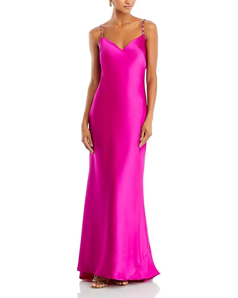 Aqua Satin Cowl Open Back Gown - 100% Exclusive - 12 - 12 - Female Product Image