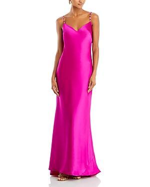 Aqua Satin Cowl Open Back Gown - 100% Exclusive - 12 - 12 - Female Product Image