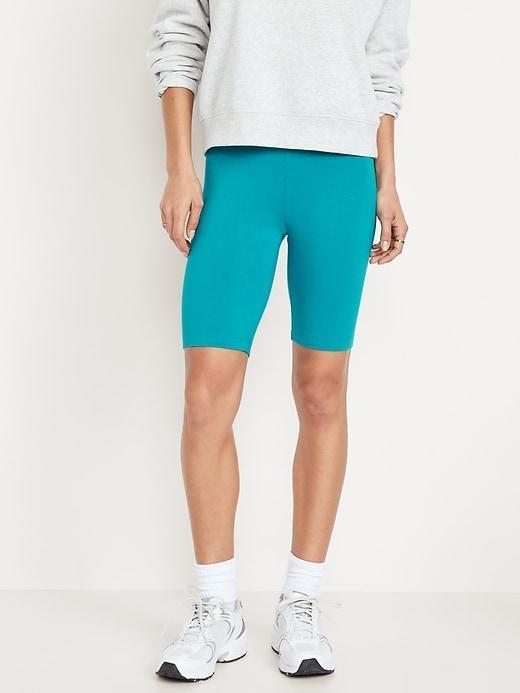 High-Waisted Biker Shorts -- 10-inch inseam Product Image