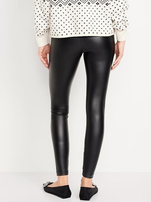 High-Waisted Faux Leather Leggings Product Image