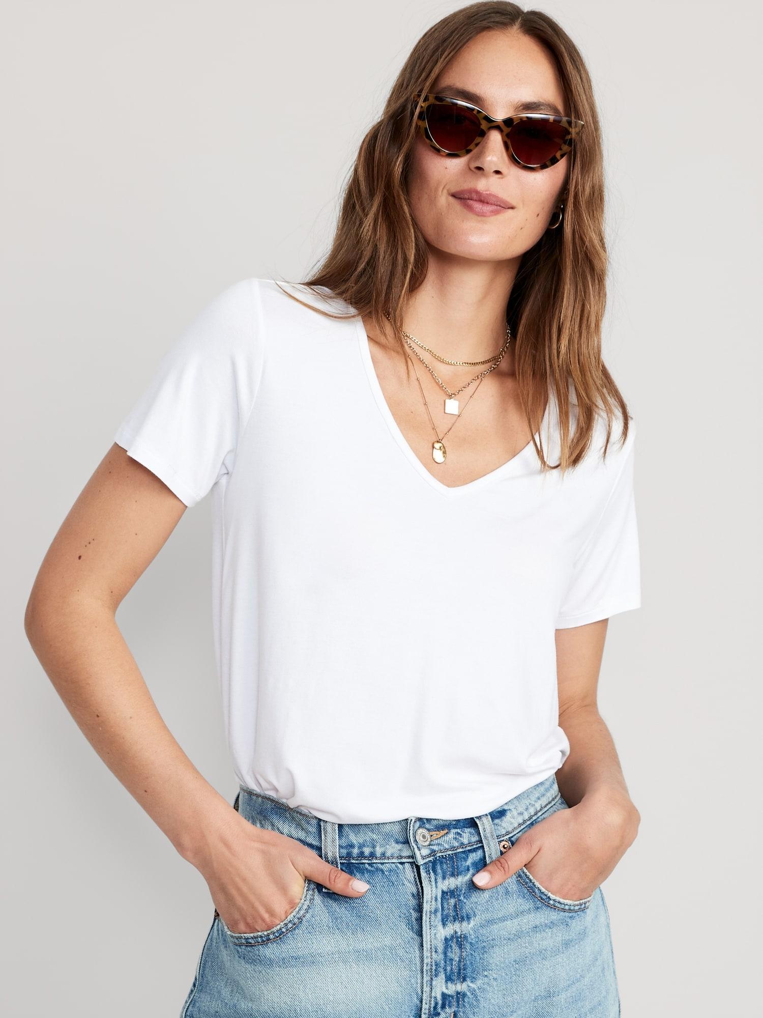 Luxe V-Neck T-Shirt for Women Product Image