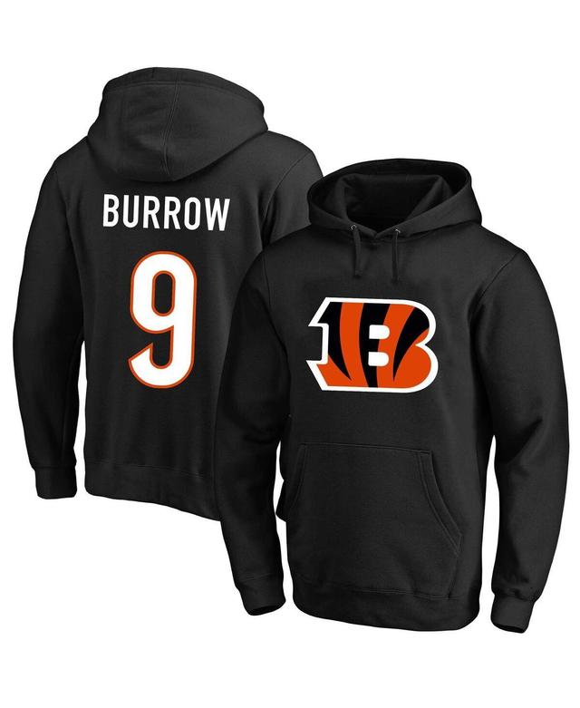 Mens Joe Burrow Black Cincinnati Bengals Big and Tall Fleece Name and Number Pullover Hoodie Product Image