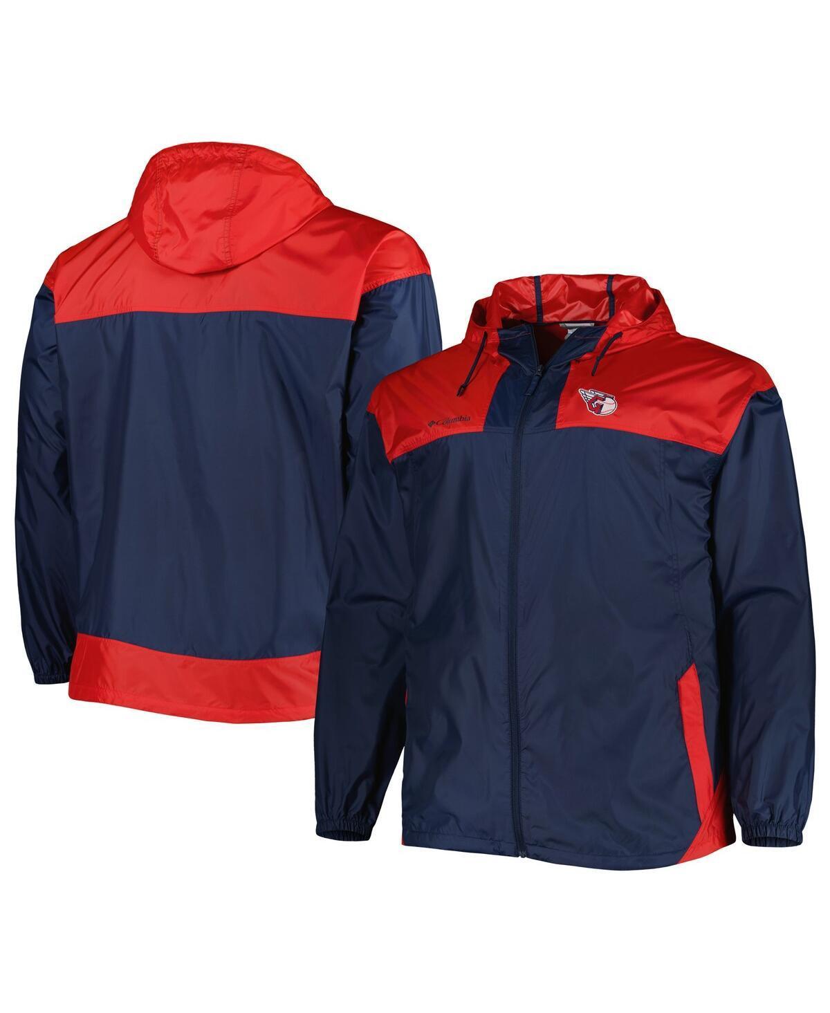 Mens Columbia Navy Cleveland Guardians Flash Forward Challenger Omni-Shade Full-Zip Windbreaker Grd Blue Product Image