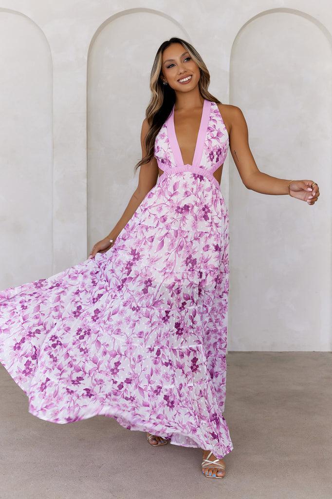 Forward Fashion Maxi Dress Purple Product Image