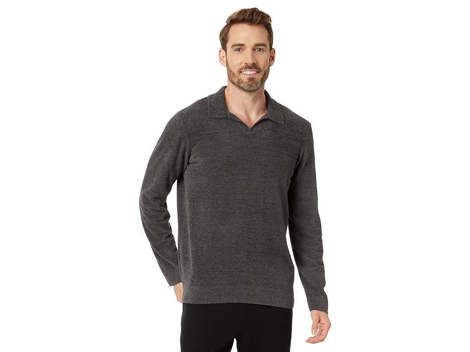 Barefoot Dreams CozyChic Ultra Lite(r) Ribbed Collar Pullover (Carbon) Men's Clothing Product Image