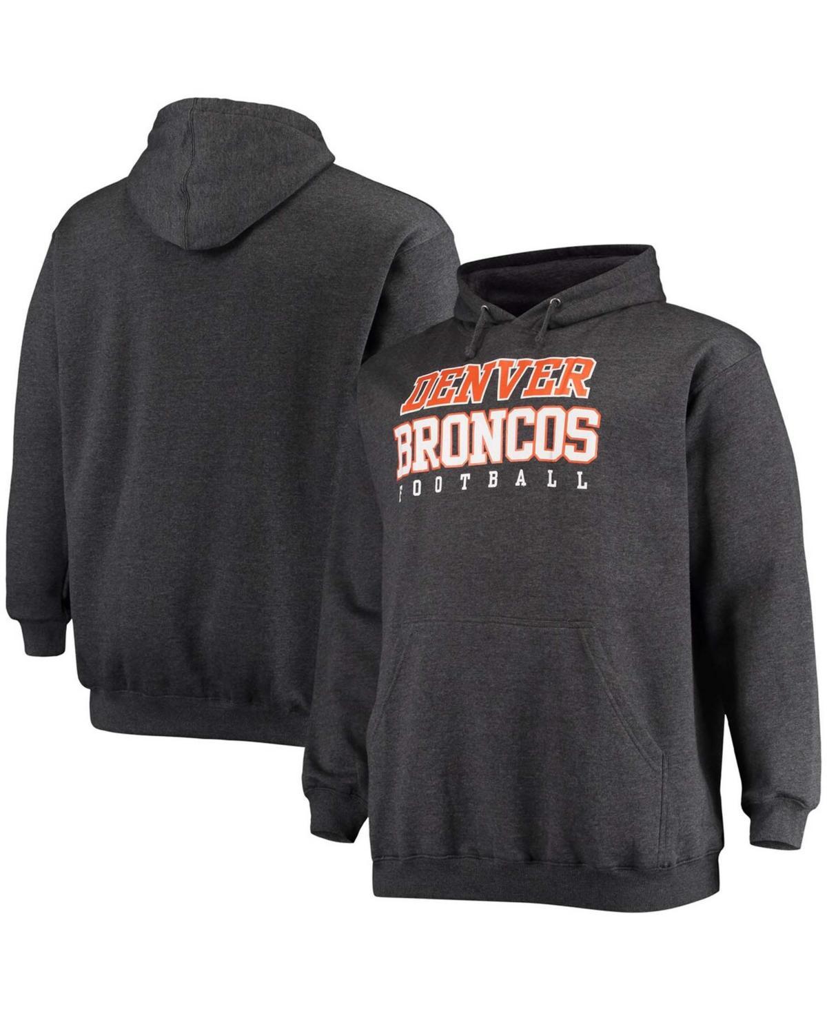 Mens Fanatics Branded Heathered Charcoal Denver Broncos Big & Tall Practice Pullover Hoodie Product Image