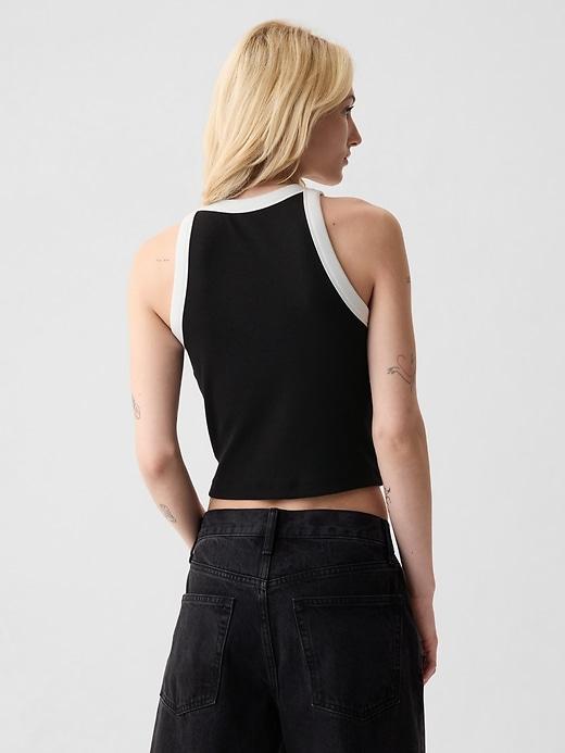 Modern Rib Cropped Halter Top Product Image