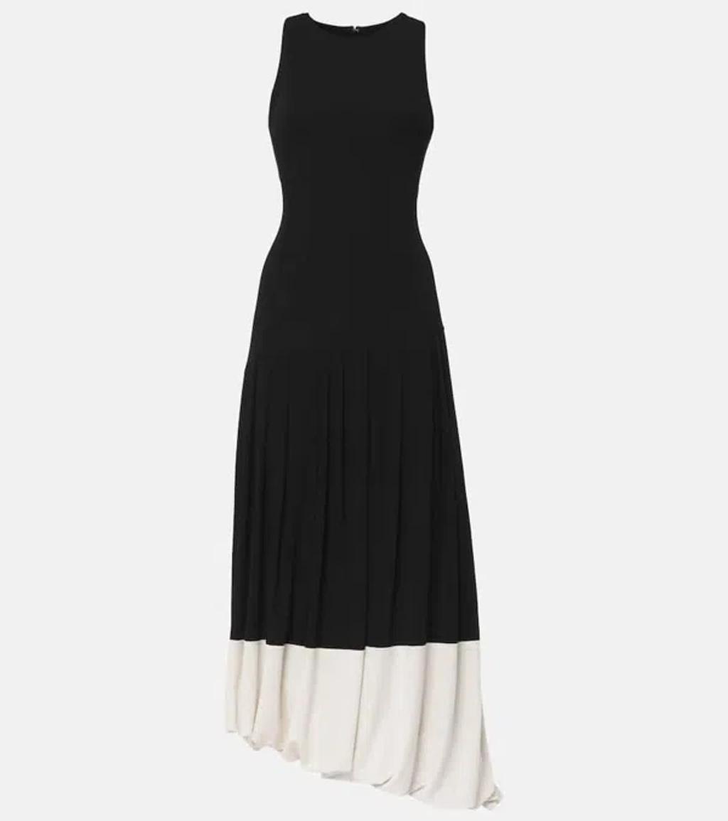 Draped Midi Dress In Black Product Image