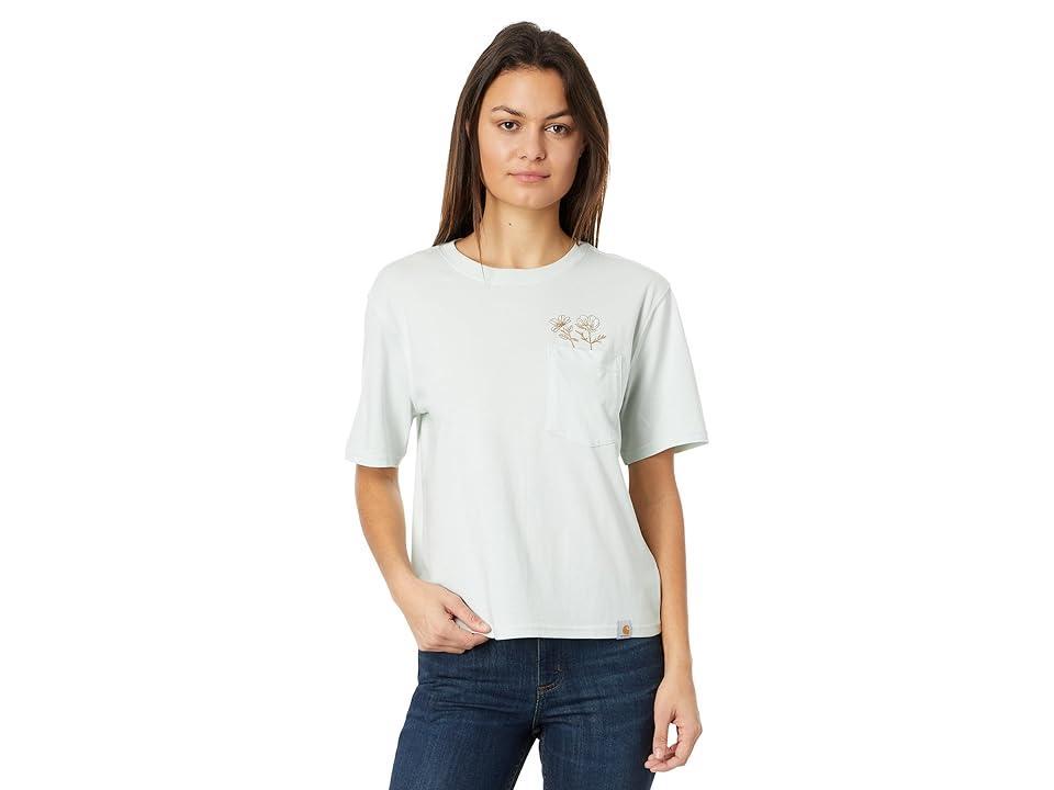 Carhartt Loose Fit Lightweight Short Sleeve Flower Pocket T-Shirt (Dew Drop) Women's Clothing Product Image