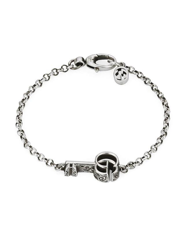 Womens GG Marmont Sterling Silver Key Charm Bracelet Product Image