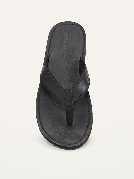 Faux-Leather Flip-Flop Sandals Product Image