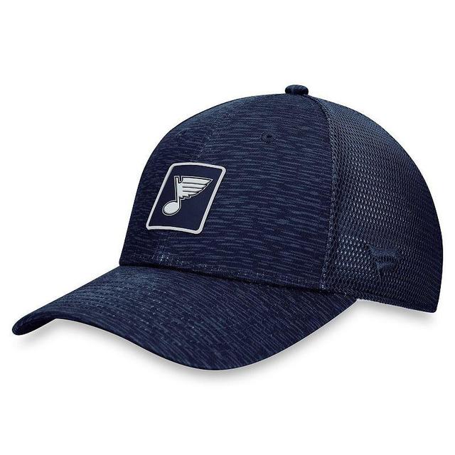 Mens Fanatics Branded Navy St. Louis Blues Authentic Pro Road Trucker Adjustable Hat Product Image