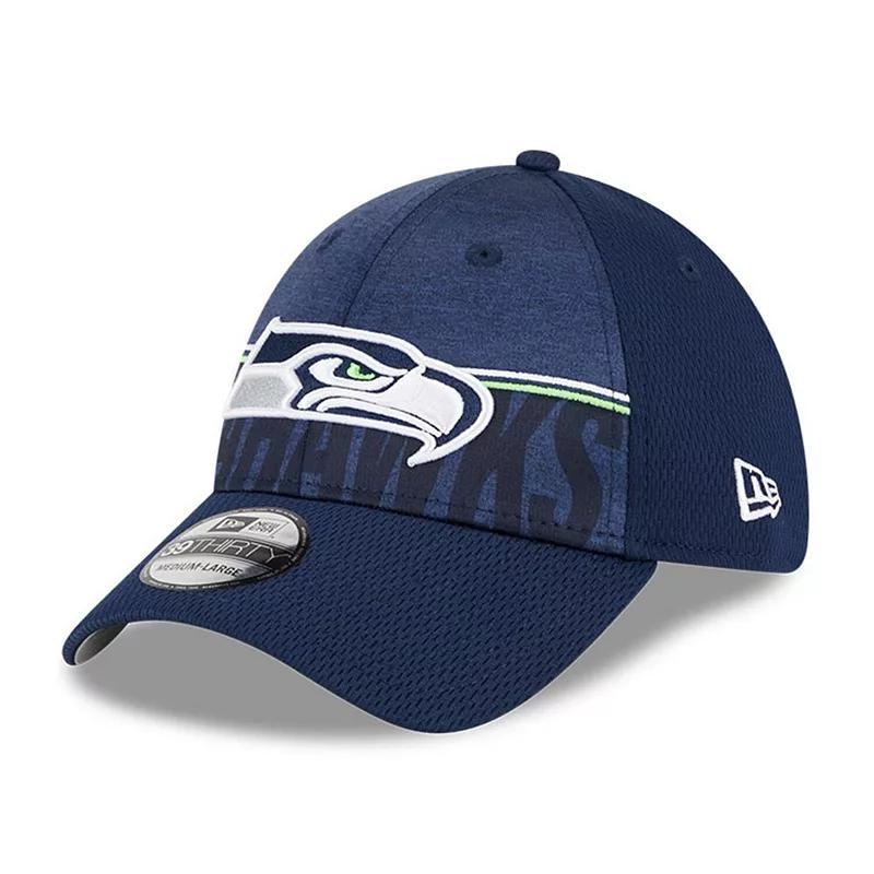 Mens New Era Seattle Seahawks 2023 NFL Training Camp 39THIRTY Flex Fit Hat Blue Product Image