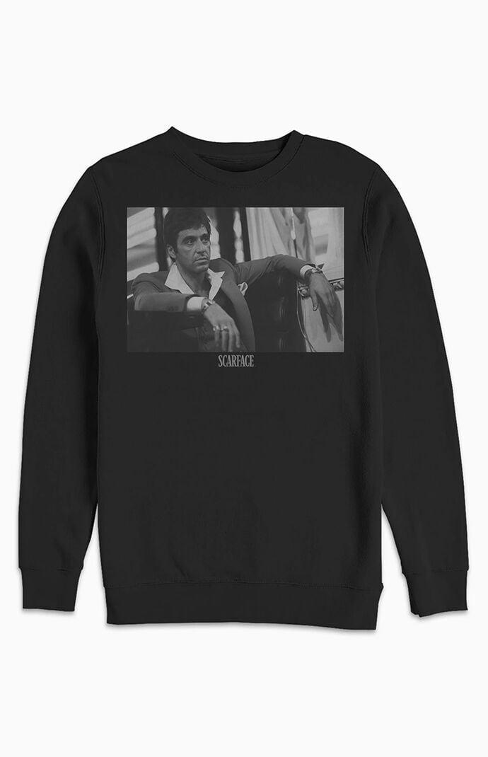 Mens Scarface Tony Montana Sitting Portrait Logo Sweatshirt Product Image