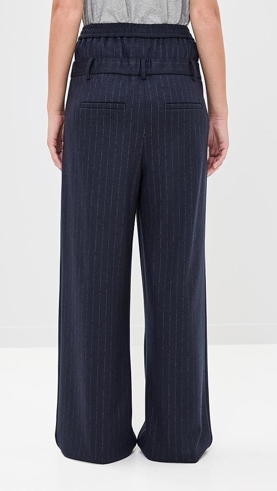 Tibi Newton Stripe Double Waist Boxer Trousers | Shopbop Product Image