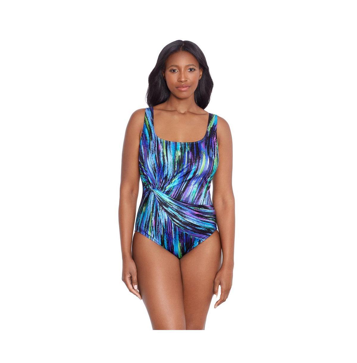 Women's Twist Drape Tank One-Piece Swimsuit Product Image