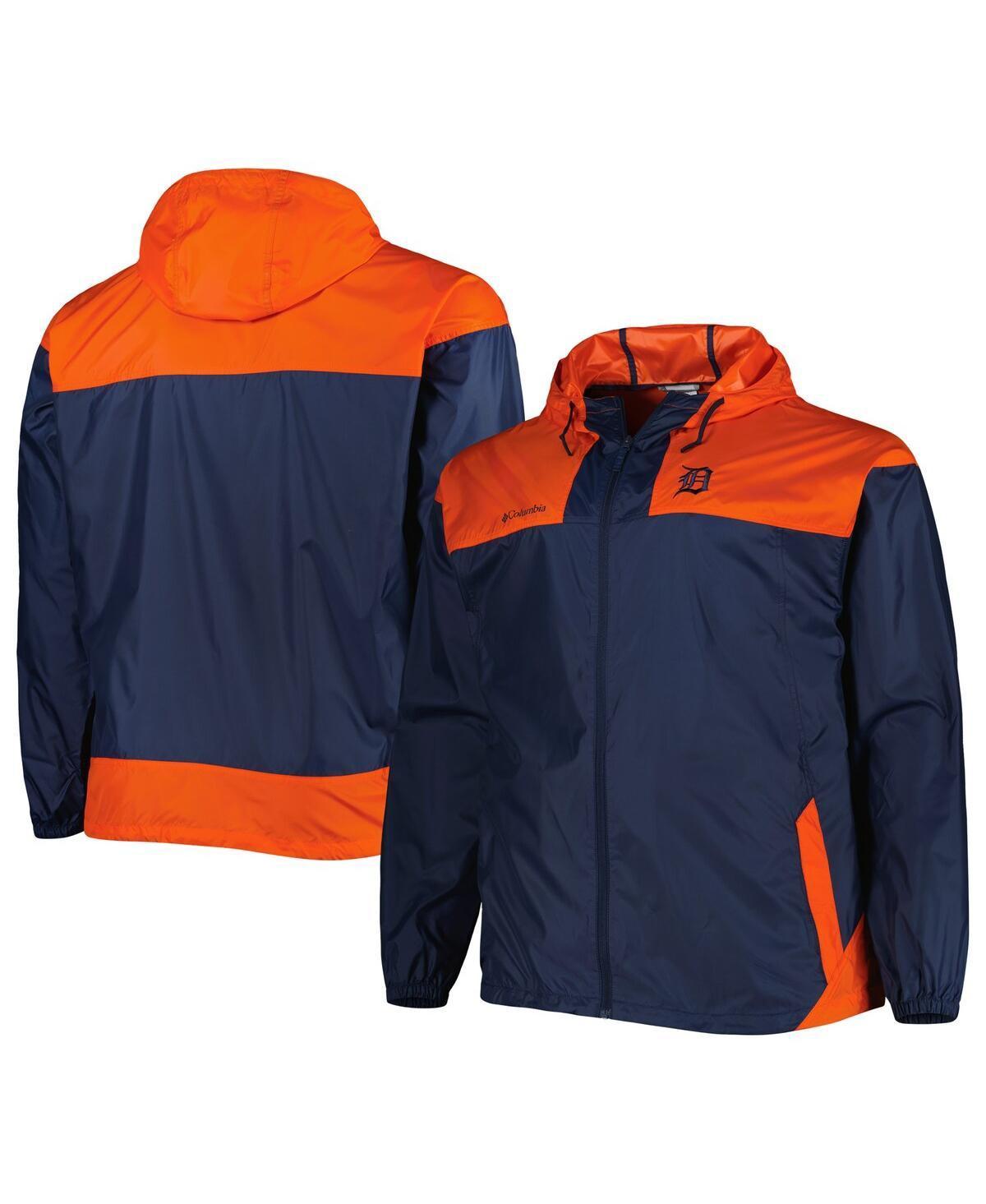 Mens Columbia Detroit Tigers Flash Forward Challenger Omni-Shade Full-Zip Windbreaker Blue Product Image