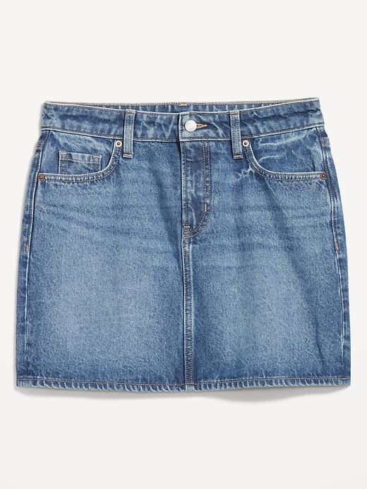 Mid-Rise OG Jean Mini Skirt Product Image