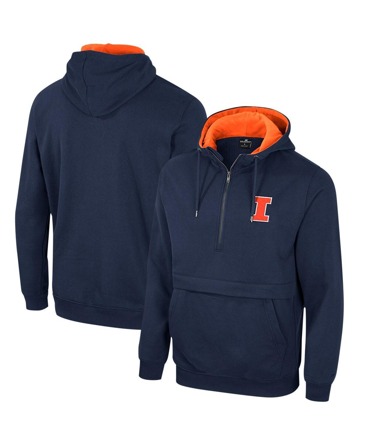 Mens Colosseum Navy Illinois Fighting Illini Half-Zip Hoodie Product Image