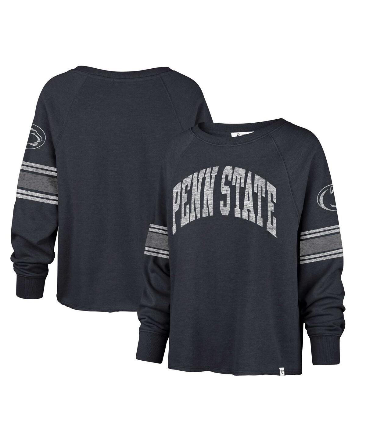 Womens 47 Penn State Nittany Lions Allie Modest Raglan Long Sleeve Cropped T-Shirt Blue Product Image