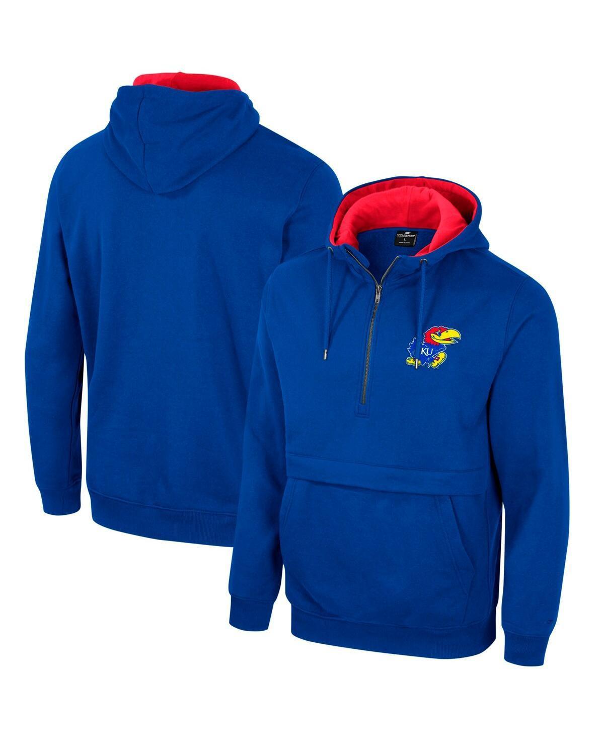 Mens Colosseum Royal Kansas Jayhawks Half-Zip Hoodie Product Image