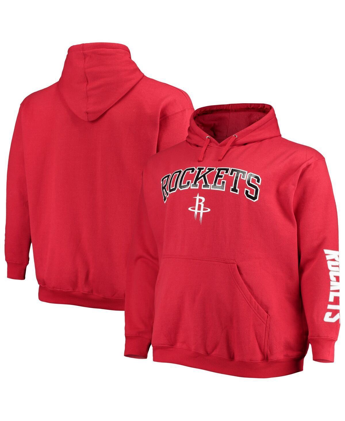 Mens Fanatics Branded Houston Rockets Big & Tall Team Wordmark Pullover Hoodie Product Image