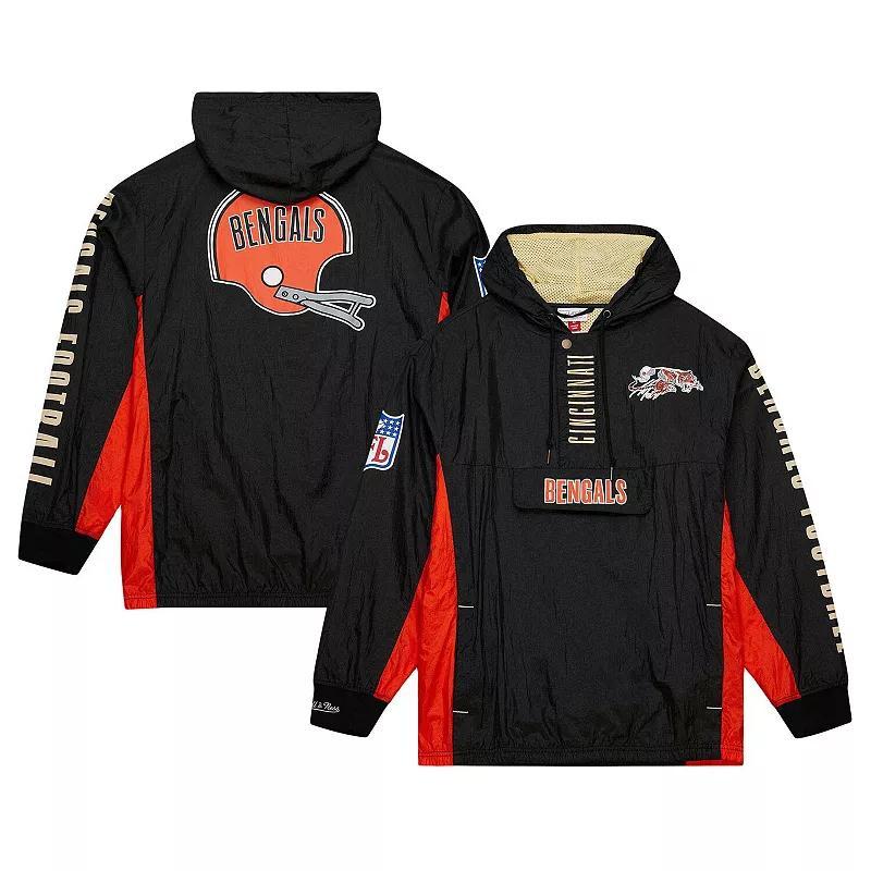 Mens Mitchell & Ness Cincinnati Bengals Team OG 2.0 Anorak Vintage Logo Quarter-Zip Windbreaker Jacket Product Image