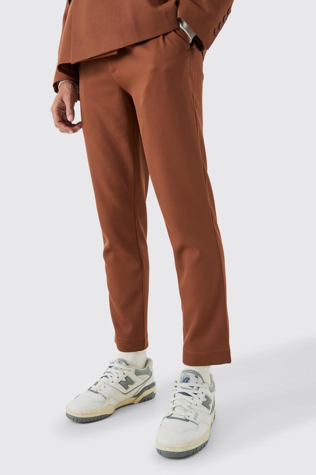 Mens Orange Mix & Match Tailored Slim Cropped Trousers, Orange Product Image