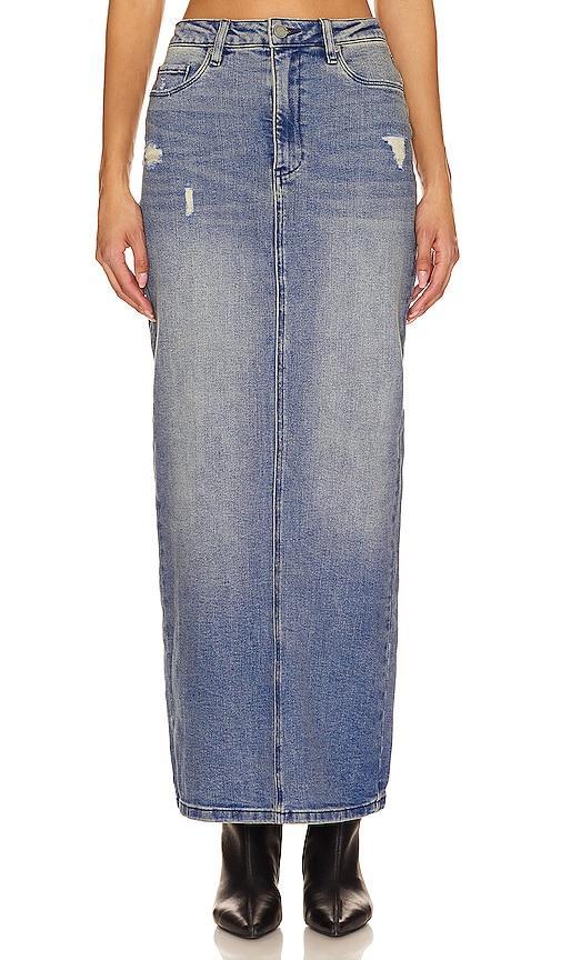 Denim Maxi Skirt Product Image