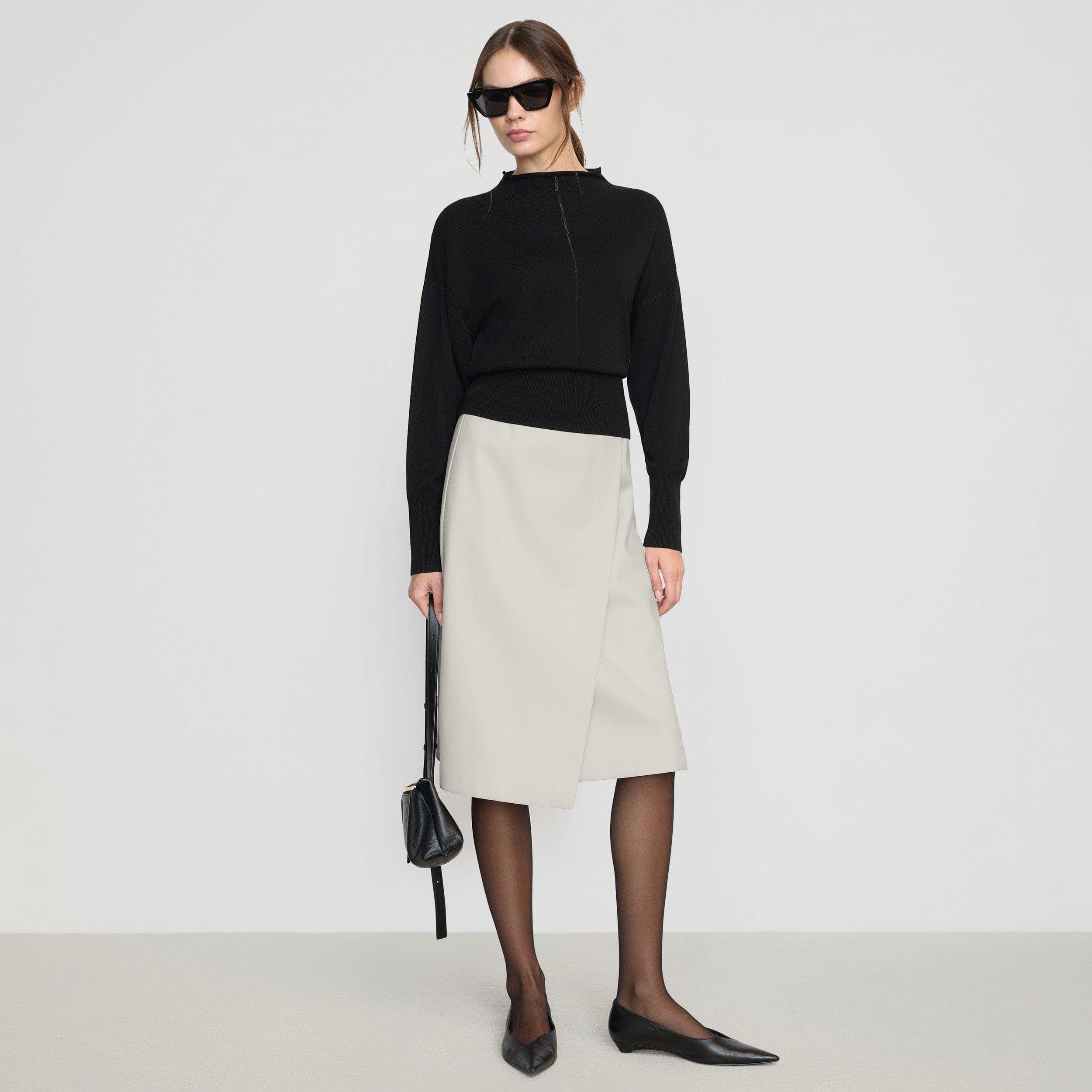 Alba Asymmetric Vegan Leather Skirt Product Image