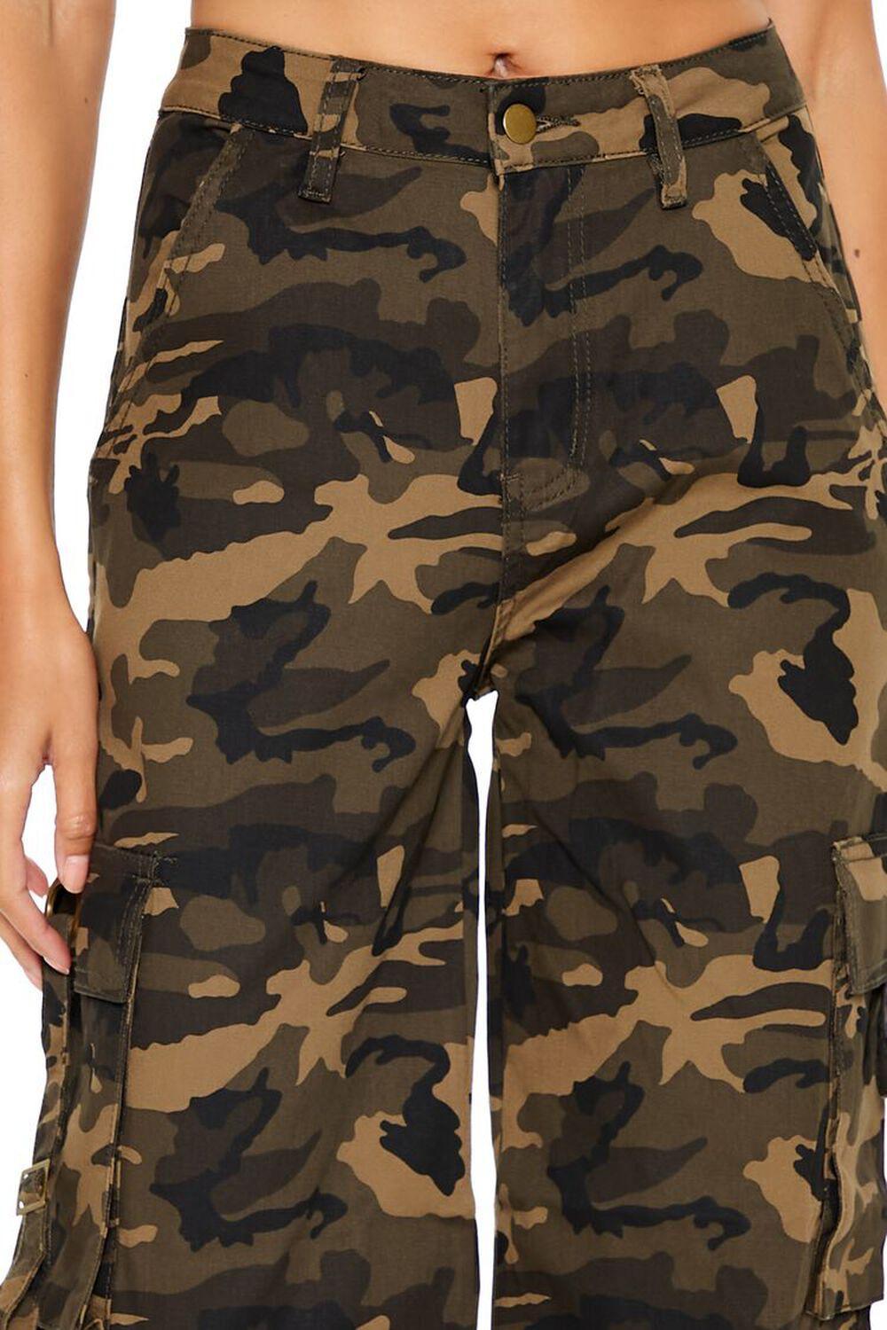 Camo Wide-Leg Cargo Utility Pants | Forever 21 Product Image