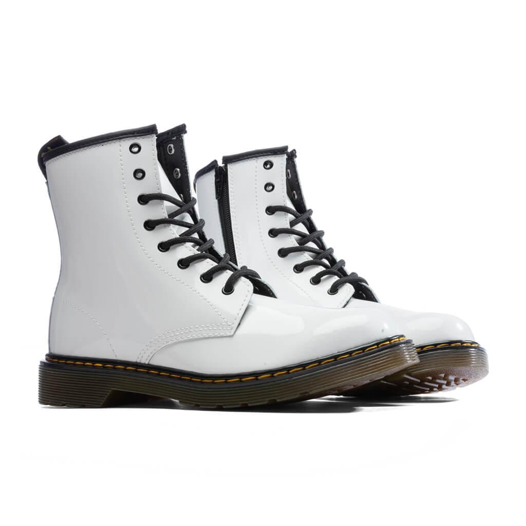 Youth 1460 Patent Leather Boots - White Patent Lamper Male Product Image