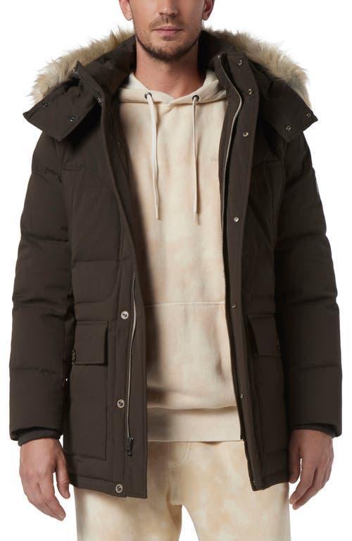 Andrew Marc Olmstead Hooded Down Puffer Jacket with Faux Fur Trim Product Image