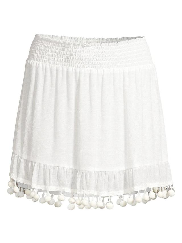 Womens Stevie Pompom Trim Mini Skirt Product Image