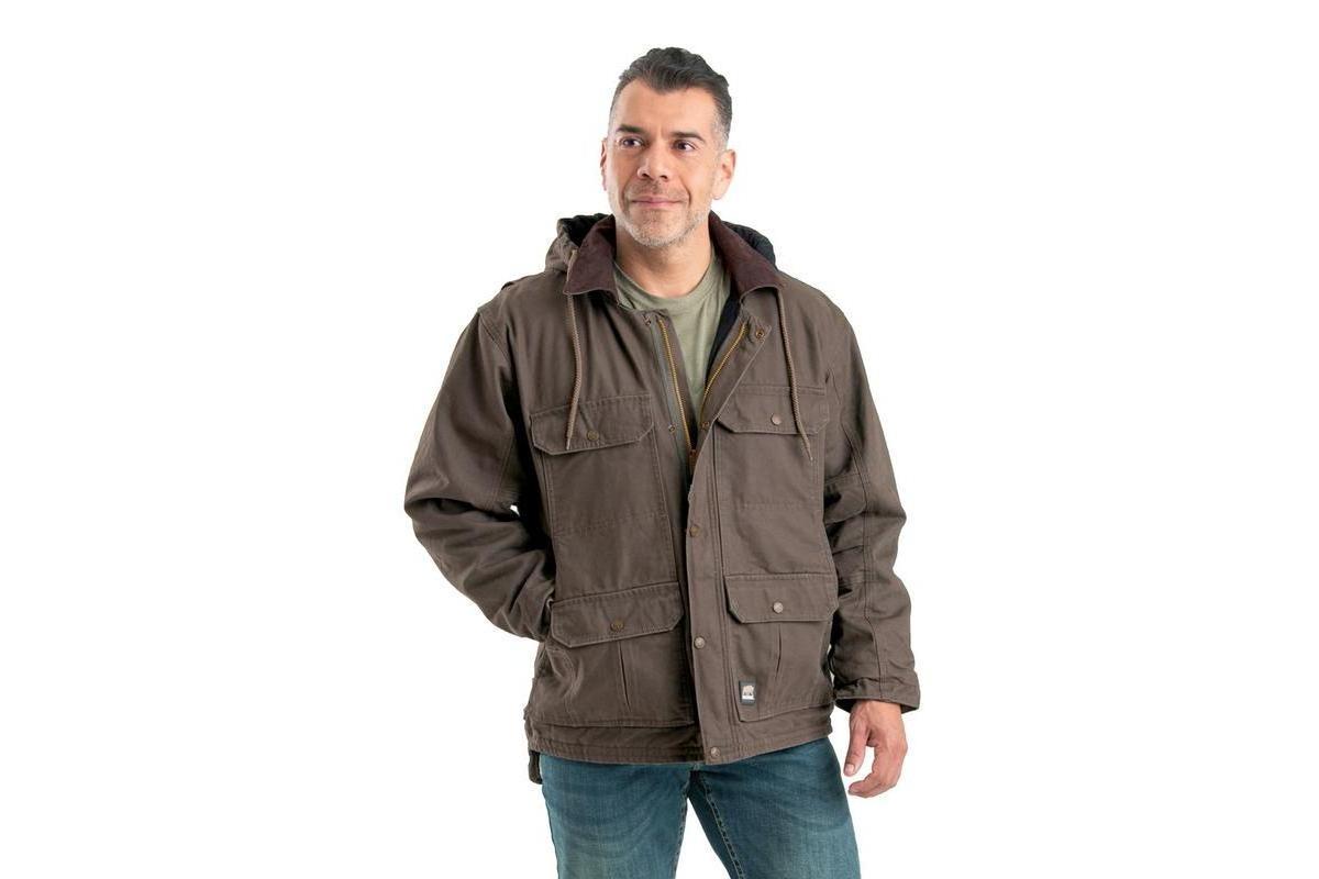 Berne Mens Heartland Washed Duck Zip-Off Hooded Coat Product Image