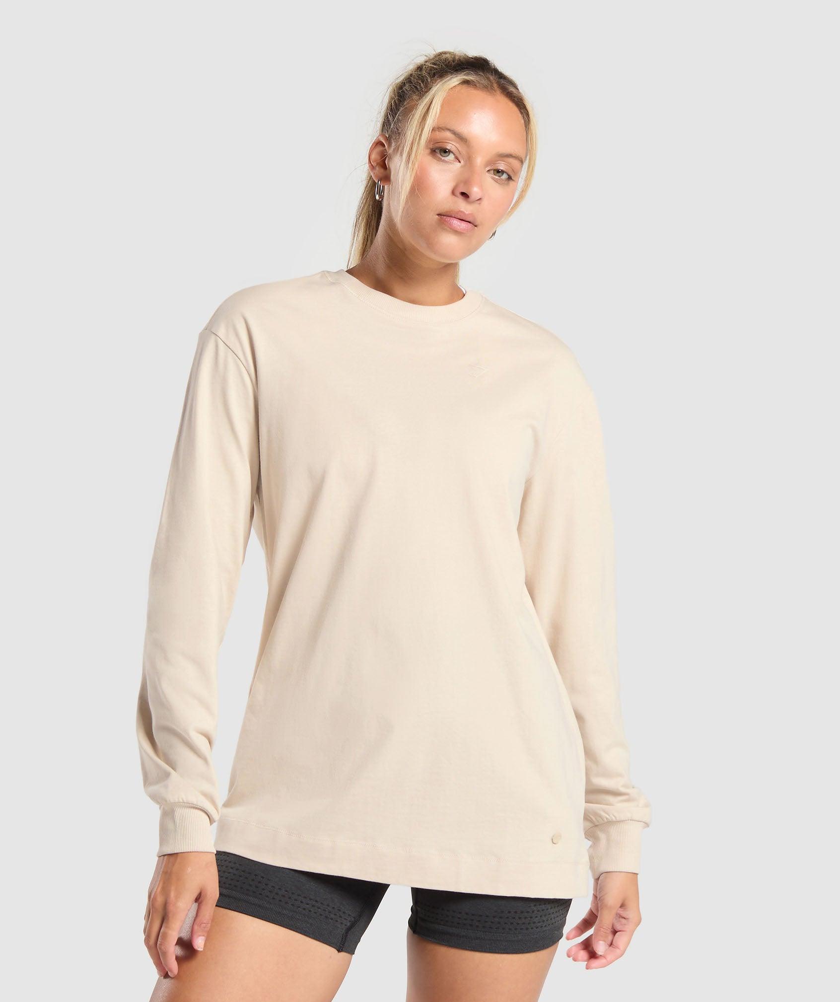 Cotton Oversized Long Sleeve Top Product Image