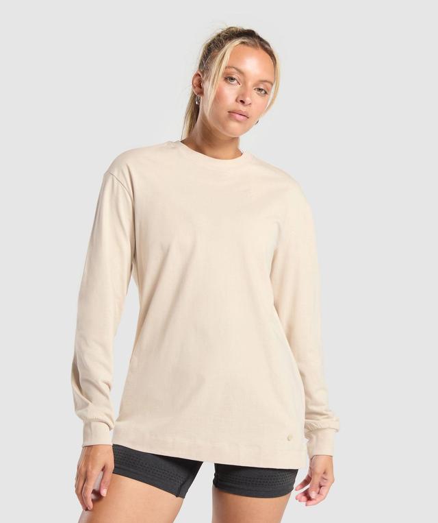 Cotton Oversized Long Sleeve Top Product Image