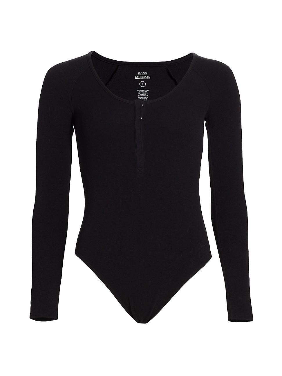 Womens The Feel Good Henley Bodysuit Product Image