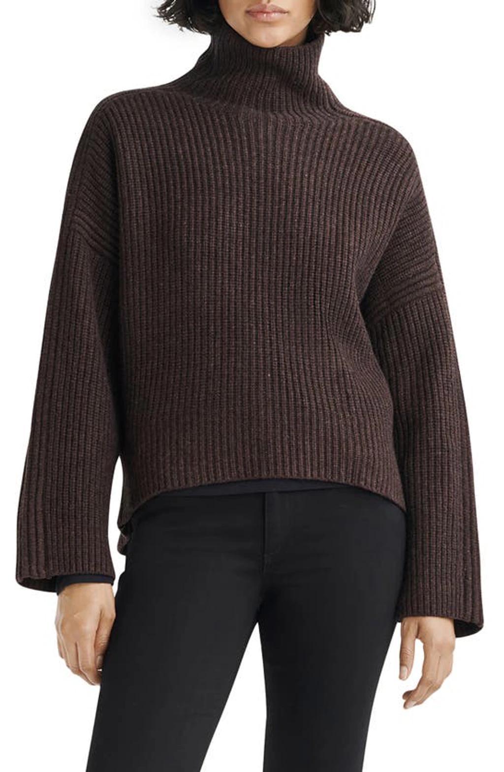 RAG & BONE Connie Ribbed Turtleneck Sweater In Dark Brown product image